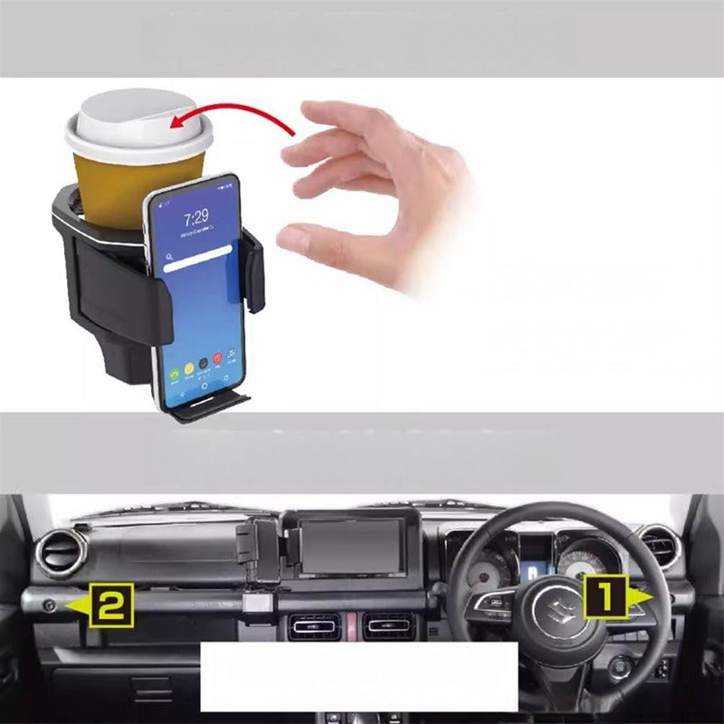 2-in-1 Cup Holder & Phone Mount for Suzuki Jimny JB64 / JB74 / JC74