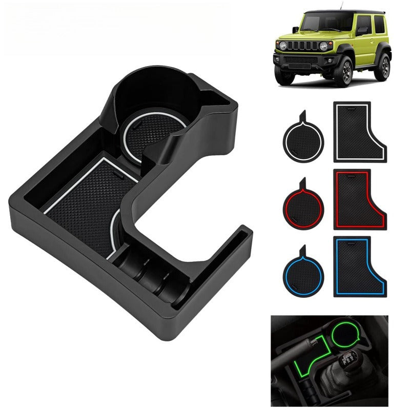 AT Center Console Cup Holder Storage Box for Suzuki Jimny JB64 / JB74 - Black