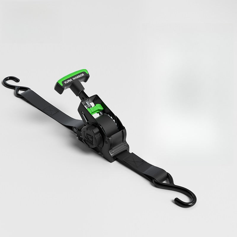 Automatic Retractable Ratchet Tie Down Straps - Green