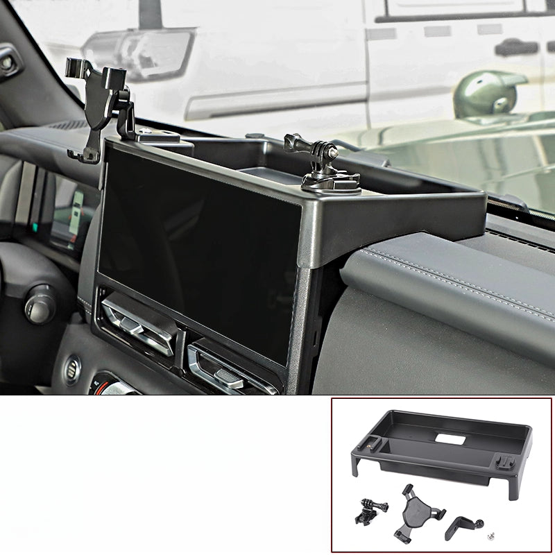 Car Phone Mount with Camera Mount & Storage Box for BAW 212 - Y-shaped Phone Holder + Action Camera Mount + Storage Box