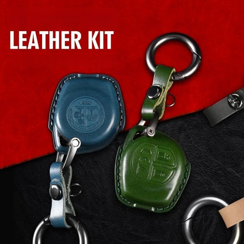 Hand-Stitched Leather Key Fob Cover for Suzuki Jimny