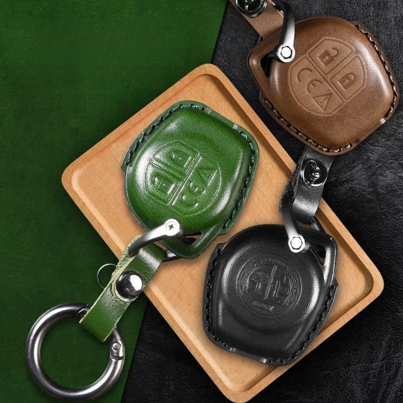 Hand-Stitched Leather Key Fob Cover for Suzuki Jimny