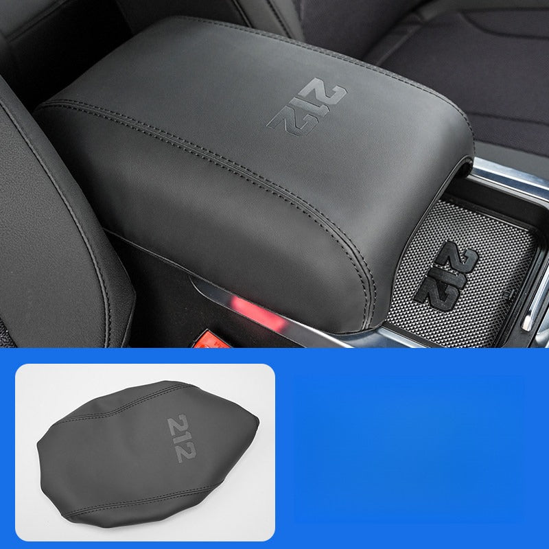 Leather Center Armrest Cover For BAW 212 - A-Black - with label