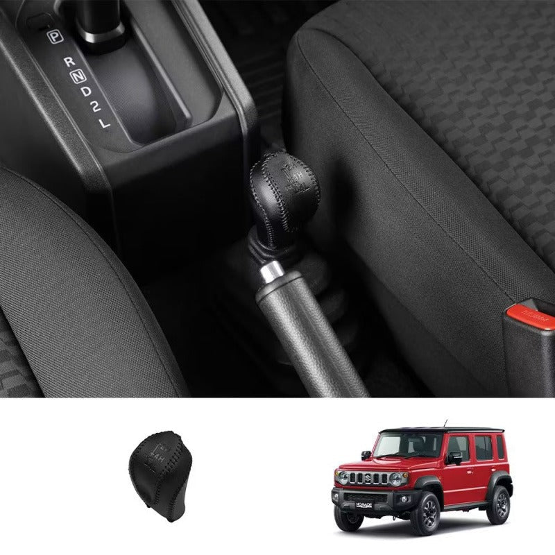 Leather Gear Shift & Handbrake Boot Cover for Suzuki Jimny JC74 / JB74 - Black / Gear shift cover