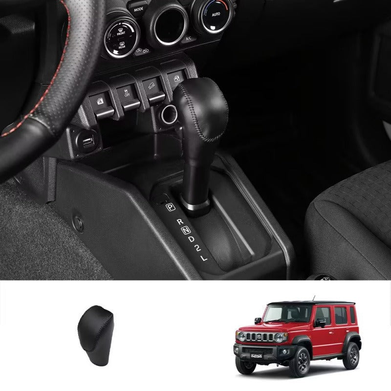 Leather Gear Shift & Handbrake Boot Cover for Suzuki Jimny JC74 / JB74 - Black / Gear shift cover