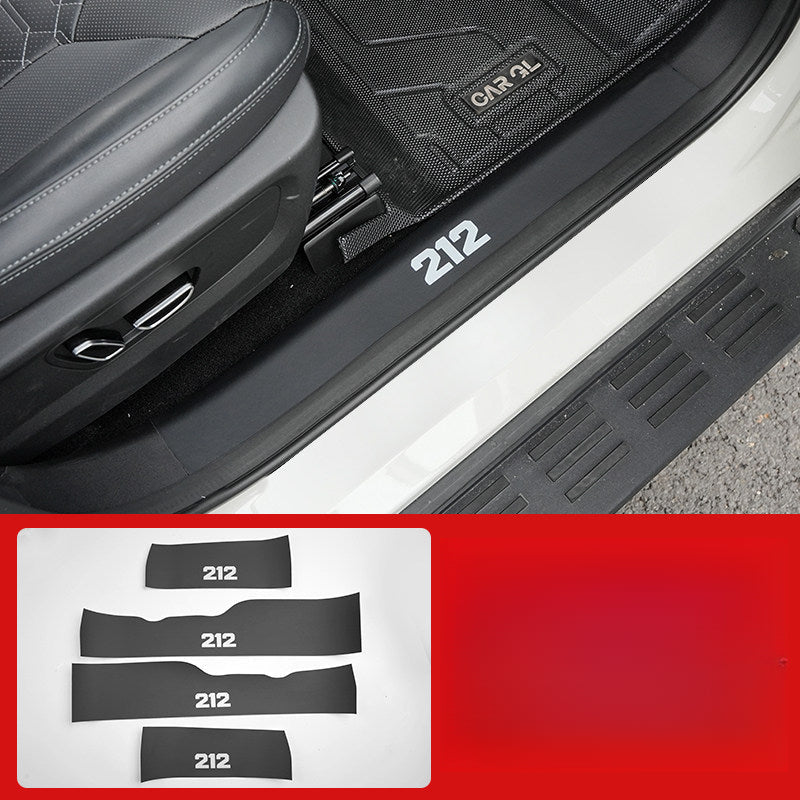 Leather Protection Covers for BAW 212 T01 - Black leather texture / Internal door sill