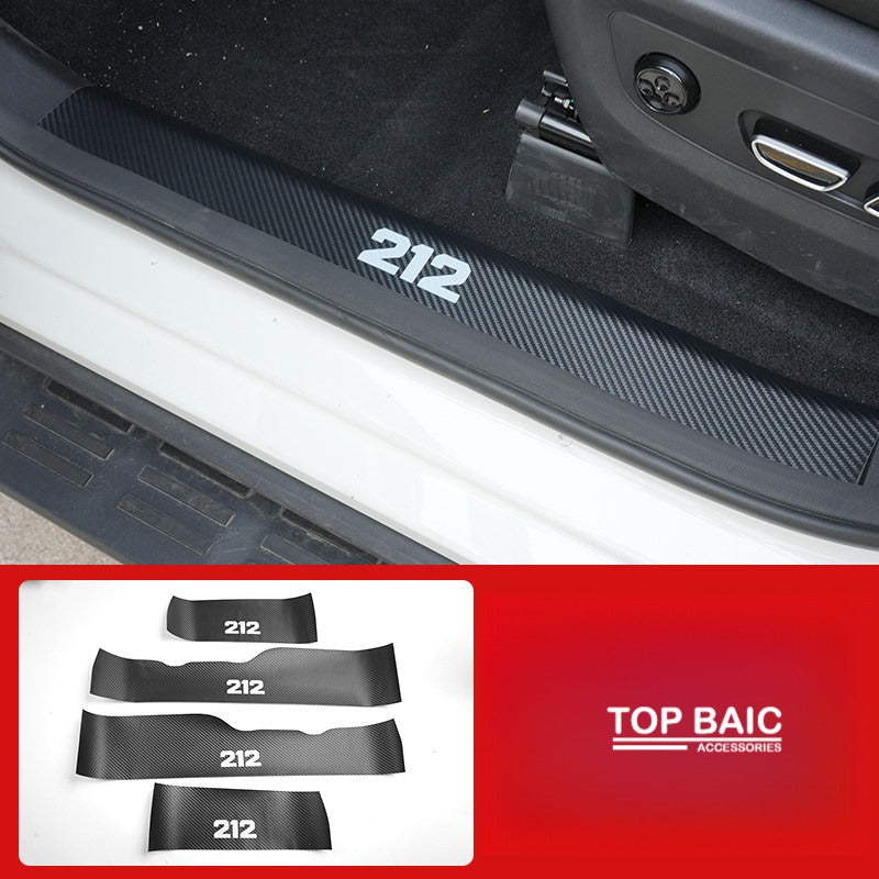 Leather Protection Covers for BAW 212 T01 - Carbon fiber leather texture / Internal door sill