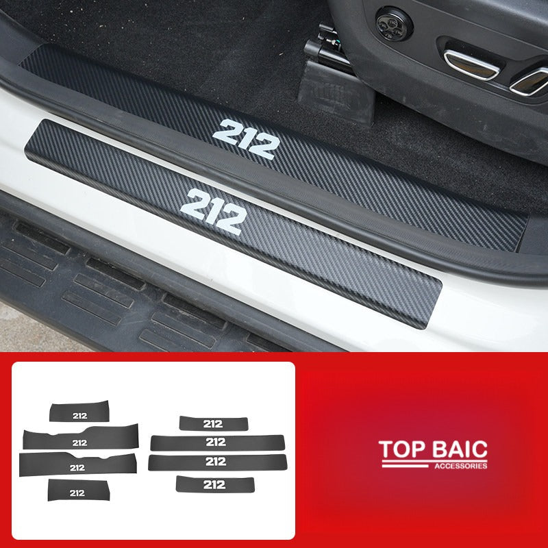 Leather Protection Covers for BAW 212 T01 - Carbon fiber leather texture / External door sill + Internal door sill