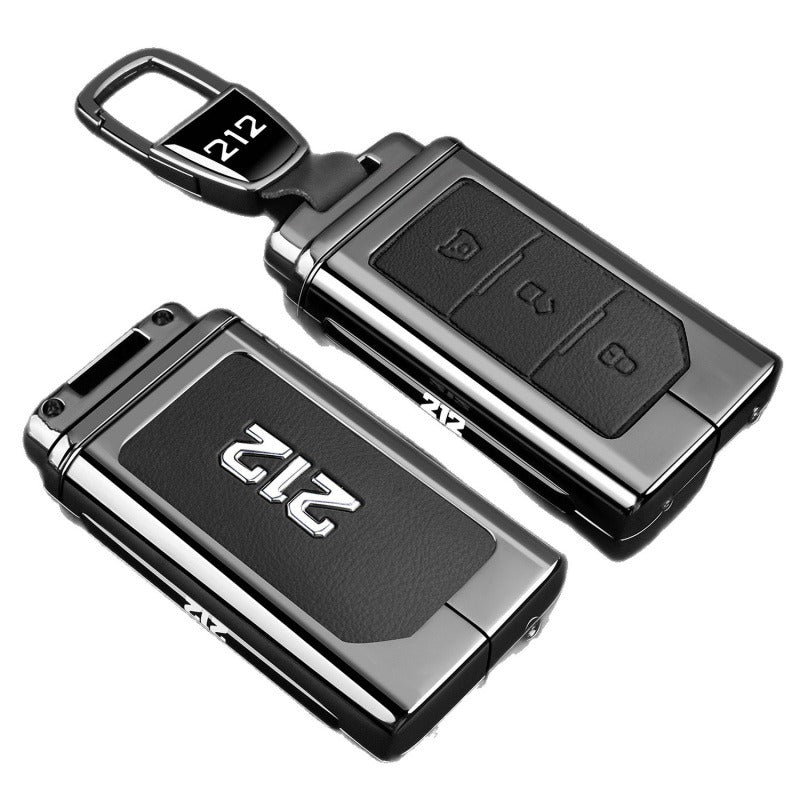 Premium Metal & Leather Key Cover for BAW 212