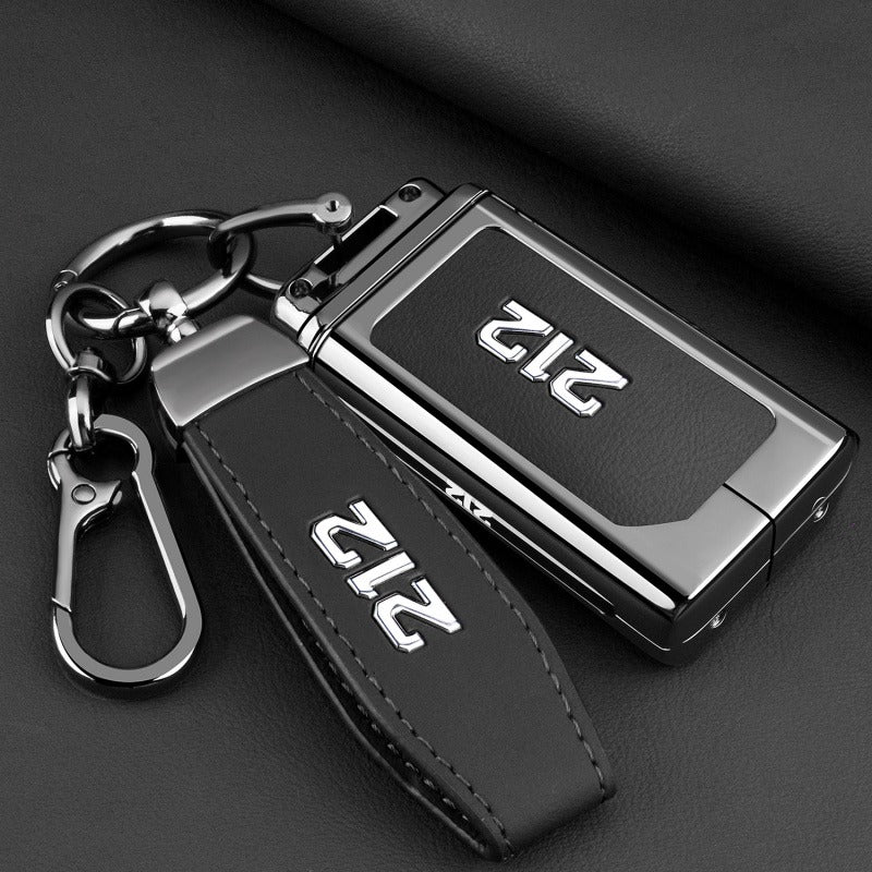 Premium Metal & Leather Key Cover for BAW 212 - Black / B