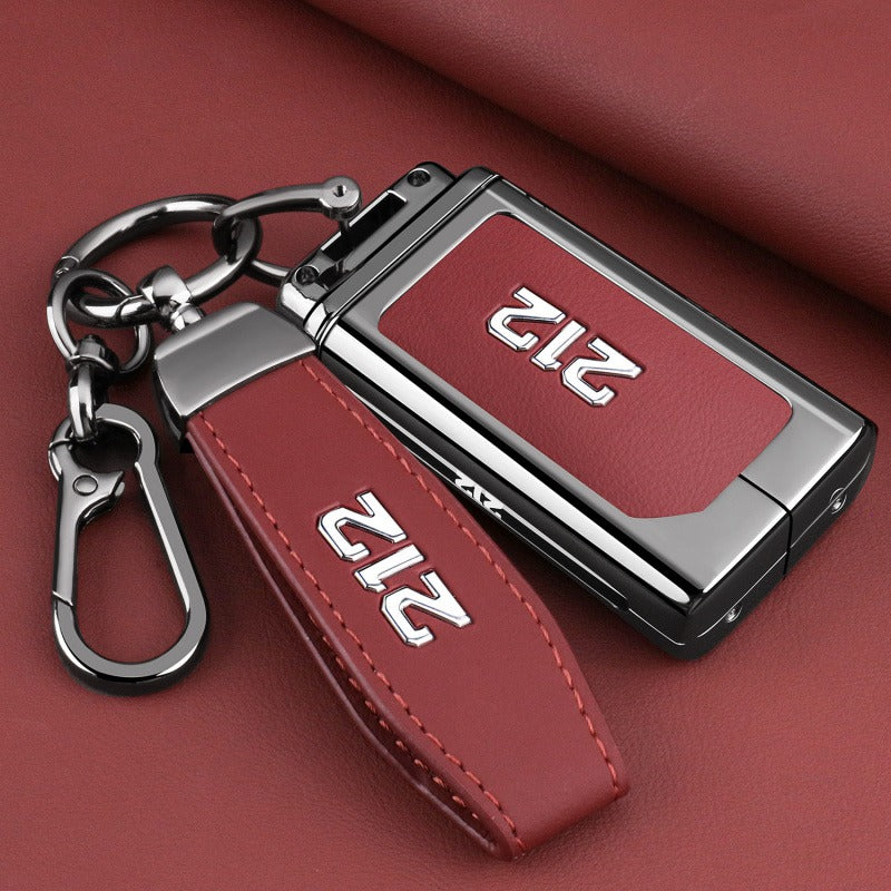 Premium Metal & Leather Key Cover for BAW 212 - Black / B