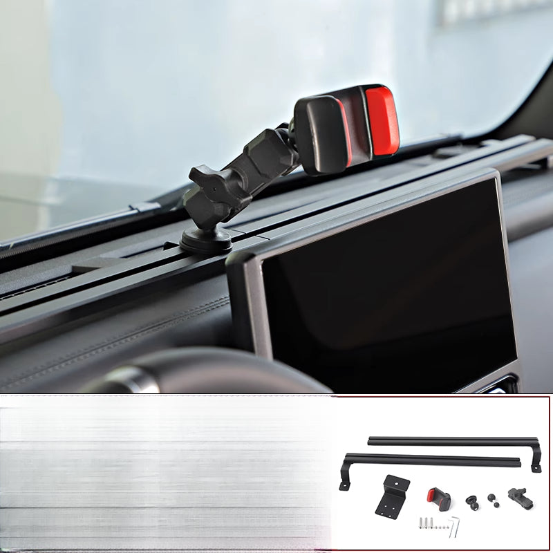 Sliding Rail Phone Holder Central Console Mount For BAW 212 - -Aluminum alloy slide rail frame + red phone holder