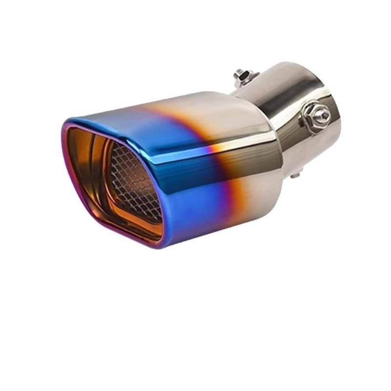 Stainless Steel Exhaust Tip Cover for Suzuki Jimny - Square mouth / Burning blue
