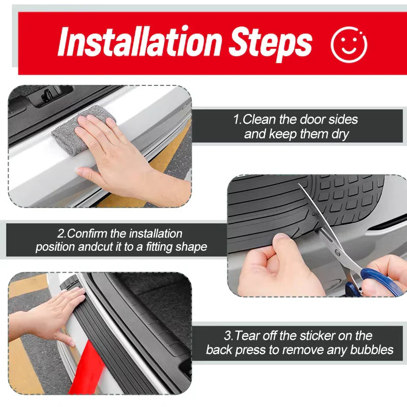 Universal Trunk Bumper Guard & Door Sill Protector - All-plastic cuttable